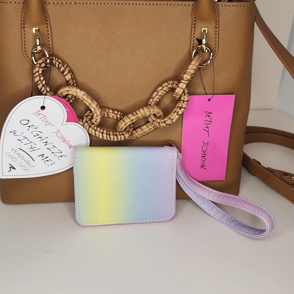 Betsey Johnson XOCHARLIE Triple Compartment Satchel with Card Holder - NWT - Picture 4 of 13